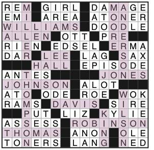 example crossword answer